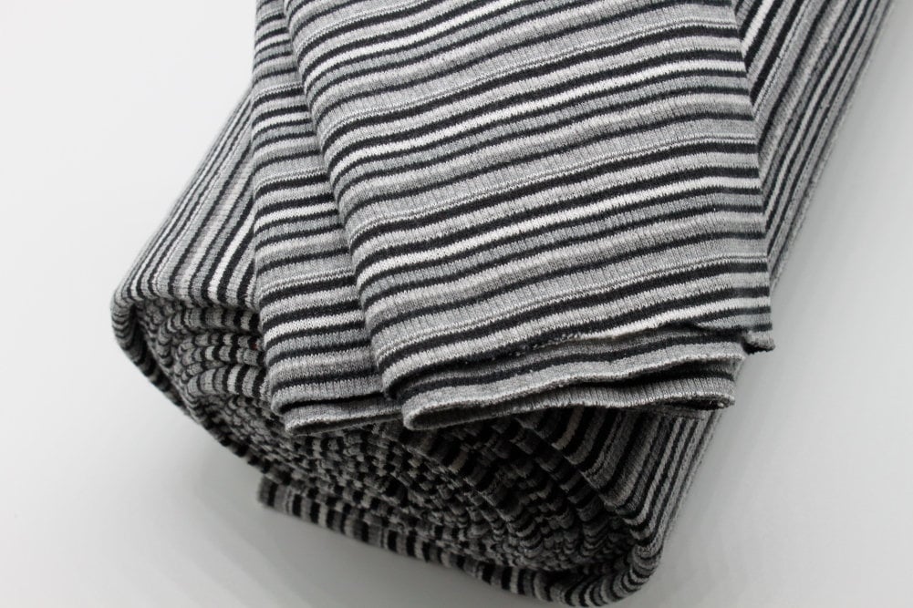 Black And White Striped Knit Fabric
