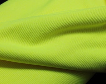 NEON Yellow Ribbing 350 gsm, width 2x48 cm, suitable for cuffs, necklines, trims and hemlines.