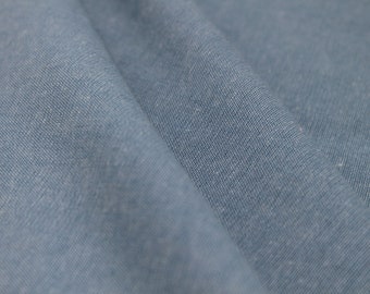 Tela chambray lisa 100% algodón con aspecto vaquero, 143 cm de ancho / 56'', apta para manualidades, confección de bolsos y prendas de vestir.