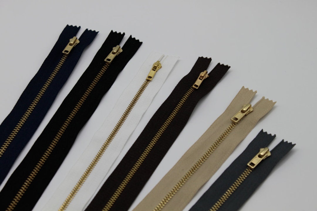 30 Cm / 11.81 Long Brass Metal Zipper, Zip Closed End for Lightweight