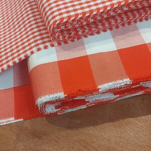 Red Gingham Calico Fabric: 100% Cotton Medium Weight image 9
