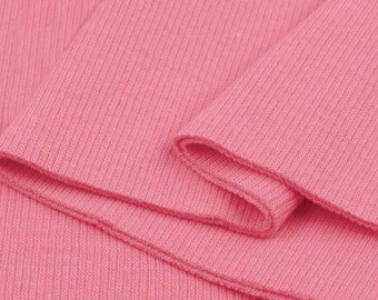 Pink  Rib Knit Tube 2 x 37, Weight 340 gsm, 97% cotton, 3 perc. elastan, suitable for Cuffs, Waistbands, Necklines
