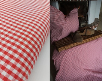 100% Cotton Red Kanafas Gingham, Medium Weight as Fabric for Clothing, Cushions, Curtains and for Tablecloths, Aprons, Blankets