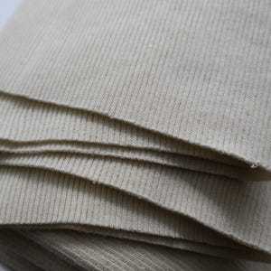 Papyrus Rib Knit Tube 2 x 40 cm, weight 340 gsm, 97% cotton, 3 perc. elastan. Suitable for Cuffs, Waistbands, Necklines.