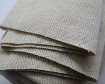 Papyrus Rib Knit Tube 2 x 40 cm, weight 340 gsm, 97% cotton, 3 perc. elastan. Suitable for Cuffs, Waistbands, Necklines.