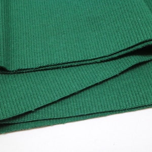 Green Cotton Rib Knit Tube: Cuffs & Waistbands - 2x37 cm