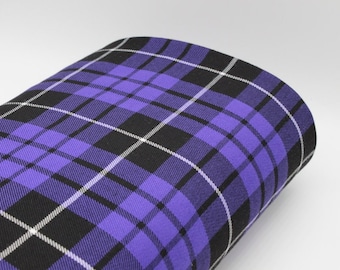 Total Purple - Polyviscose Tartan - suitable for decoration and clothing + matching thread. Tartan fabric by the metre.