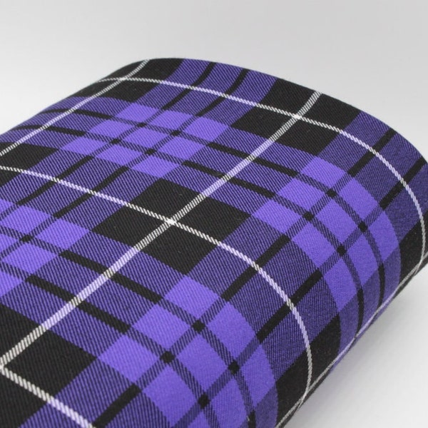 Total Purple - Polyviscose Tartan - suitable for decoration and clothing + matching thread. Tartan fabric by the metre.