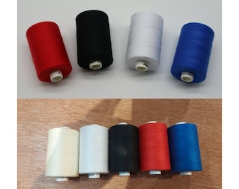 1000m Quality Polyester Thread - Black, White, Red, Blue and Beige. European producer from Czech Republic.