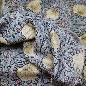 William Morris Navy Pima Lawn Lightweight Fabric 100% Cotton, Width 150 cm / 59'', Weight 110 gsm image 9