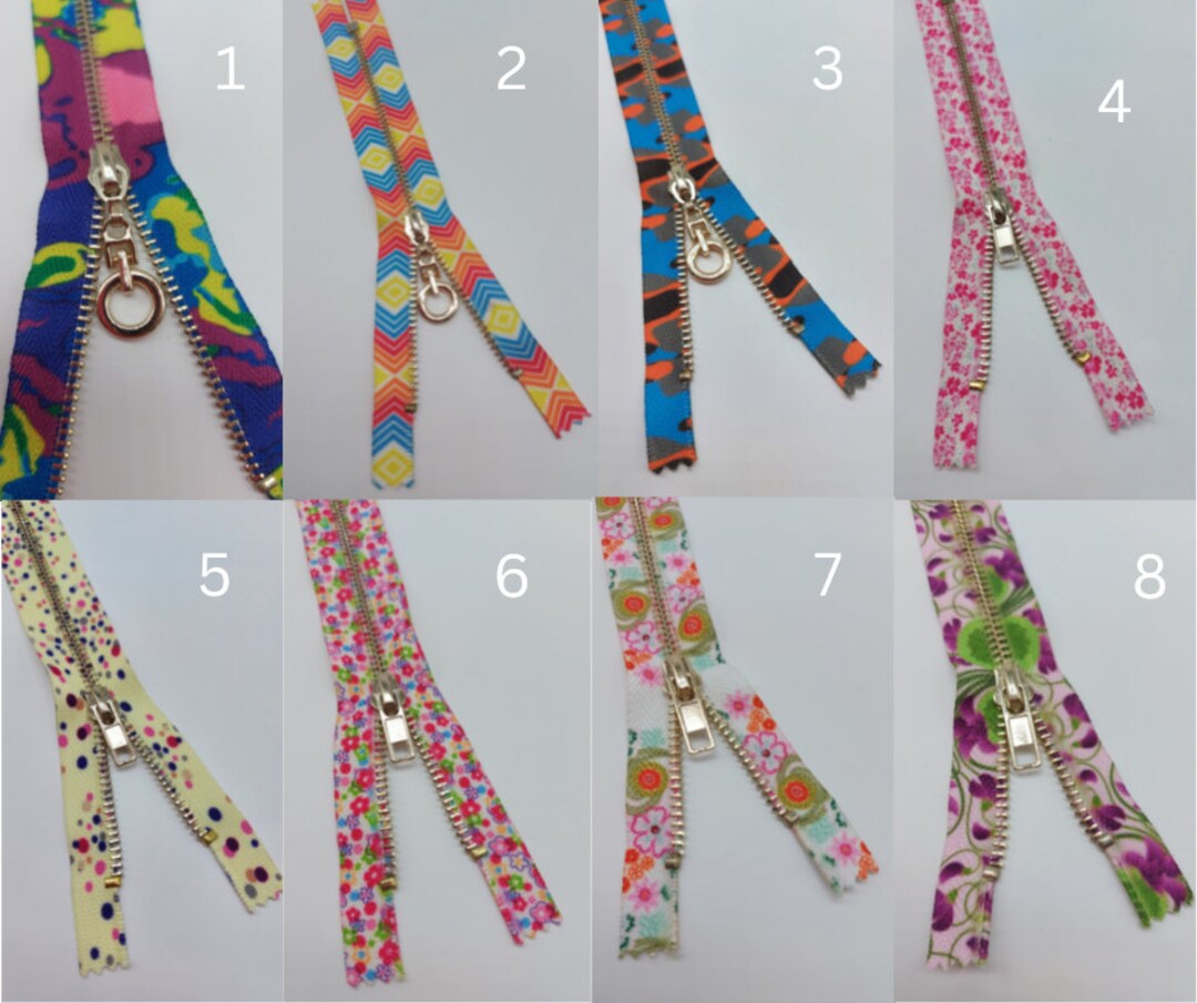 Coloured Fancy Zips Closed End Suitable for Bag Making, Jackets and