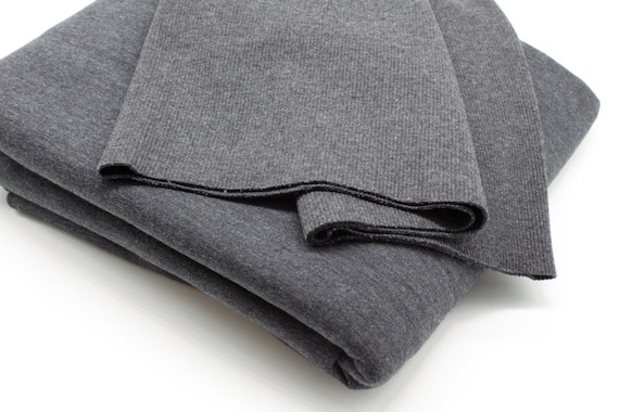 Charcoal Sweatshirt Fleece & Ribbing Suitable for Hoodies, Jackets