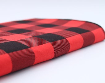 Jersey 100% Cotton - Red and Black Check Buffalo Plaid