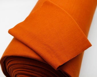 Cinnamon Cotton Ribbing Knit Tube Trim. Ribbing fabric for cuffs, waistband and trims. Width tube 2x 38cm, weight 340gsm.