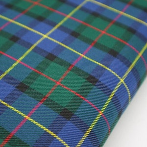 Blue Tartan Polyviscose Fabric for Crafts & Clothing - Matching Thread Available