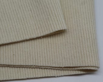 Papyrus Cotton Rib Knit Tube 2 x 50 cm, weight 340 gsm, 97% cotton, 3 perc. elastane. Suitable for Cuffs, Waistbands, Necklines.