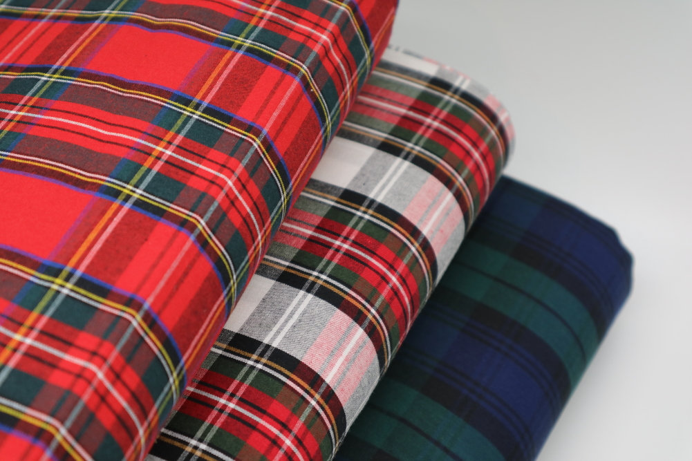 Midweight Red Stewart tartan plaid - $14.50/yd