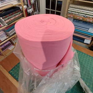 Neon Pink Knit Tube 2 x 38 cm. Weight 340 gsm, 97% cotton, 3 perc. elastan, suitable for Cuffs, Waistbands, Necklines.