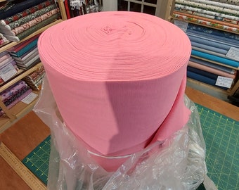 Neon Pink Knit Tube - Cotton Elastane Ribbing for Cuffs, Waistbands. Ribbing fabric for cuffs, waistbands and collars.