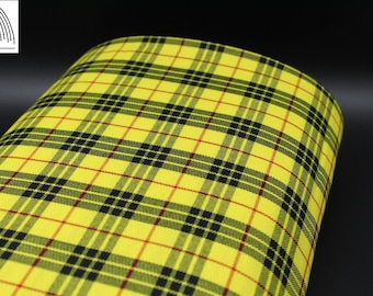 Sunflower Yellow Fashion Tartan, Polyviscose, suitable for decoration and clothing + matching thread. Tartan fabric by the yard.