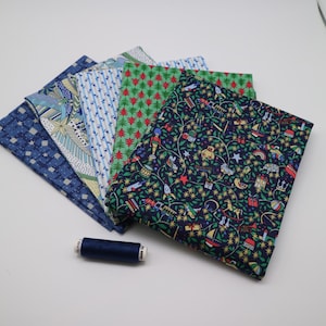Collezione Christmas Liberty Fat Quarters XII. - 5 pezzi e filo abbinato