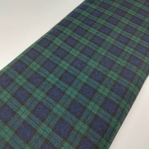 Blackwatch Tartan Fabric - Small Check, Polyviscose, suitable for clothing and craft + matching thread, tartan fabric by the yard.