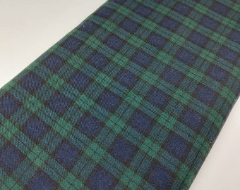 Black Watch Tartan Fabric - Small Check, Polyviscose, suitable for clothing and craft + matching thread, tartan fabric by the yard.