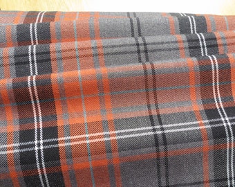 Fashion Terracotta Tartan Fabric + matching thread. Tartan fabric by the yard.