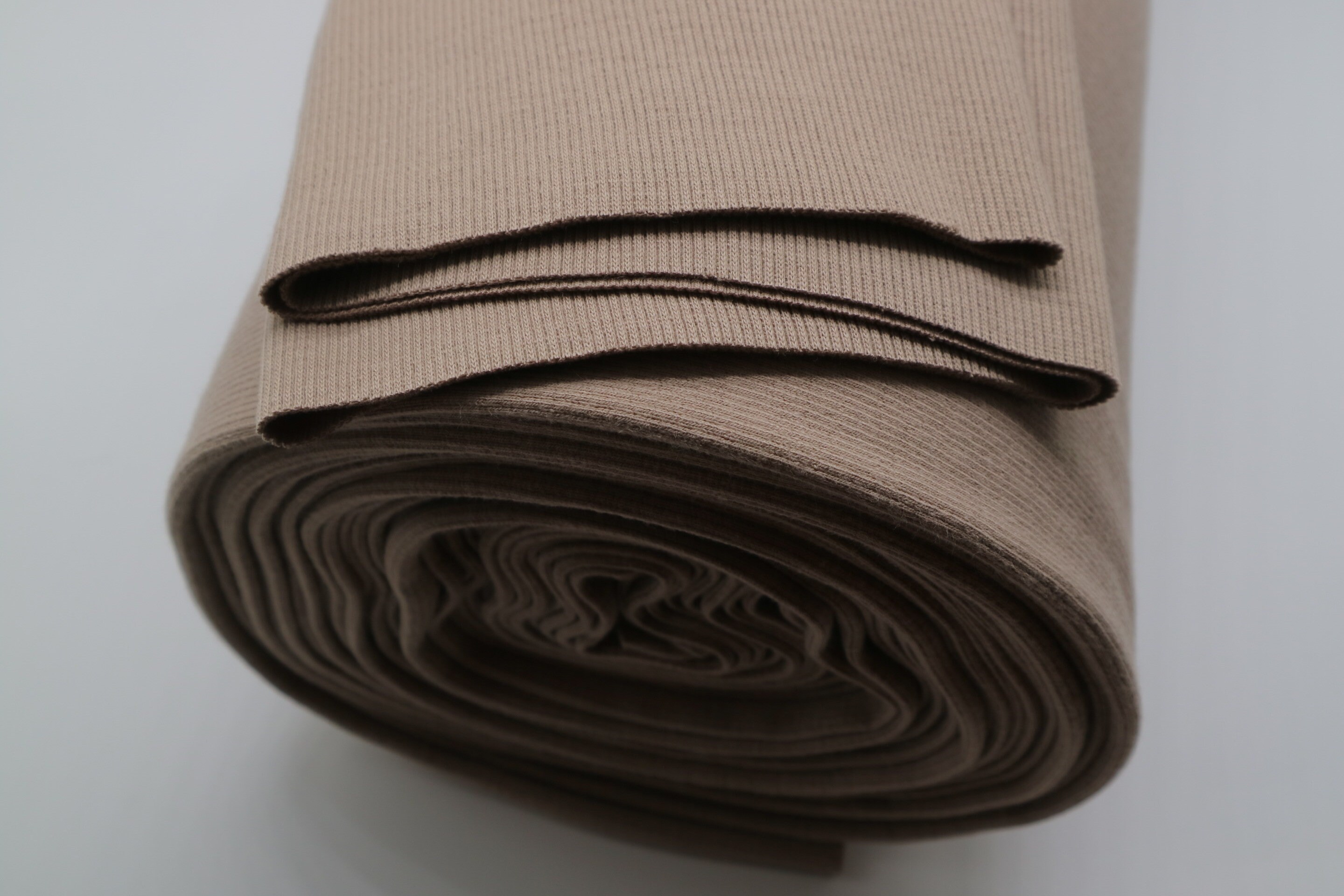 Cocoa Ribbing - Rib Knit Tube 2 x 40 cm, Weight 340 gsm, 97% cotton, 3 perc. elastan, suitable for Cuffs, Waistbands.