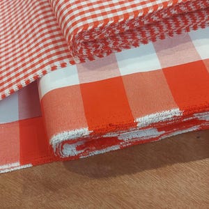 Red Gingham Calico Fabric: 100% Cotton Medium Weight image 8