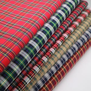 Tessuto leggero in popeline di cotone tartan al 100%, per sartoria e camiceria, larghezza 148 cm / 58,3'', peso 115 g/m².