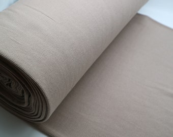 Cocoa Cotton Rib Knit, Cuffs & Waistbands - 2x40 cm. Ribbing fabric for cuffs. Width tube 2x 40cm, weight 340gsm.Knit fabric by the yard