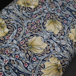 William Morris Navy Pima Lawn Lightweight Fabric 100% Cotton, Width 150 cm / 59'', Weight 110 gsm image 8