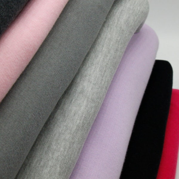 Tissu molletonné en molleton de différentes couleurs - Convient pour les sweats à capuche, les vestes et les manteaux. 95 % coton, 5 pièces pour élasthanne, largeur 180 cm, poids 310 g/m².