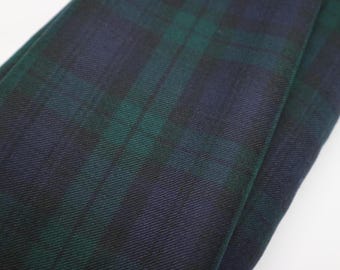 100% British Pure New Wool Black Watch Plaid Tartan Fabric, width 150cm / 59'', weight 320 gsm, 11oz.