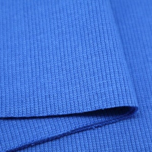 Royal Blue Rib Knit Tube, Weight 340 gsm, 97% cotton, 3 perc. elastan, suitable for Cuffs, Waistbands, Necklines