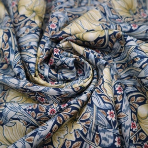 William Morris Navy Pima Lawn Lightweight Fabric 100% Cotton, Width 150 cm / 59'', Weight 110 gsm image 7
