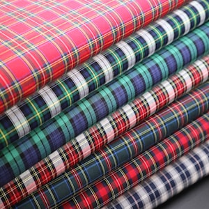 Tartan Fabrics - 100% cotton, width 148 cm/58&#39;&#39;, weight 115 gsm, lightweight tartan fabric by the yard.