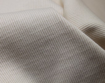 Papyrus Rib Knit Tube 2 x 40 cm, weight 340 gsm, 97% cotton, 3 perc. elastan. Suitable for Cuffs, Waistbands, Necklines.