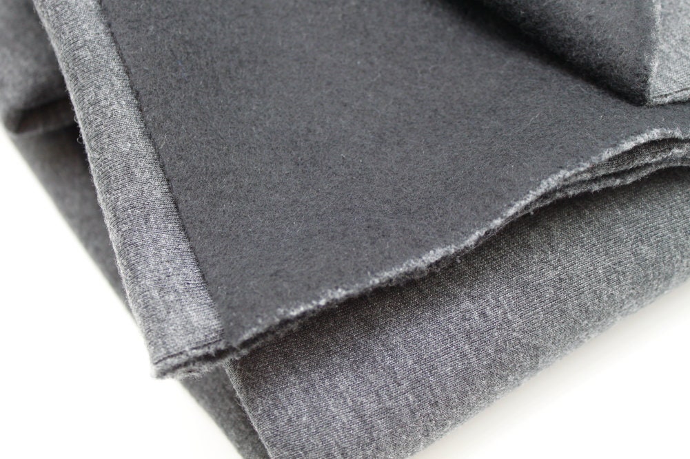 Charcoal Sweatshirt Fleece & Ribbing Suitable for Hoodies - Etsy UK