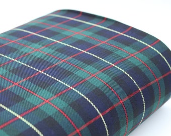 Green Tartan Fabric with Red and Yellow Stripes. Tartan fabric by the yard. Width 148 cm / 58.3'', weight 190 gsm Polyester & viscose tartan