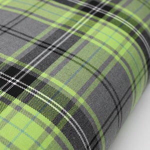 Tartan Polyviscose Fabric with Matching Thread: Fashion Limelight Plaid