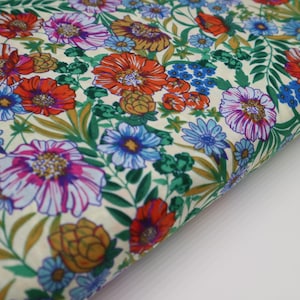 Pima Lawn Green Orange 100% cotton - breathable absorbent, flow fabric, 150 cm width, 110 gsm. Fabric by the metre.