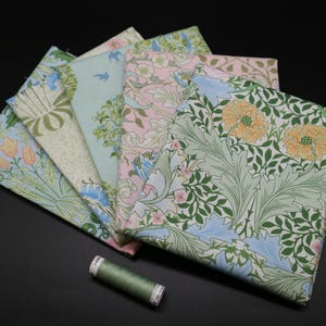 William Morris Fat Quarter Fabric Pack: Art Nouveau Cotton, Matching Thread
