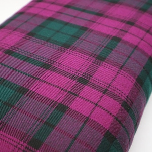 Lindsay Tartan, Polyviscose, suitable for decoration and clothing + matching thread. Tartan fabric by the yard.