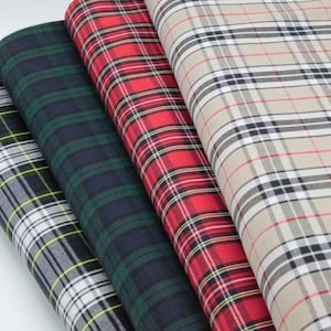Tartan Fabrics - 65% Polyester, 35 perc Cotton, width 148 cm/58&#39;&#39;, weight 115 gsm, tartan fabric by the yard.