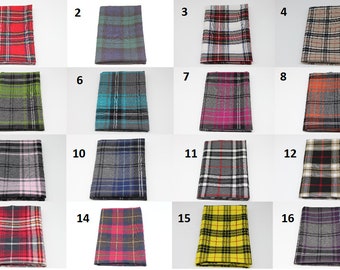 47 Tartan Fat Quarters - 50 cm x 70 cm, polyviscose, suitable for decorations and clothing