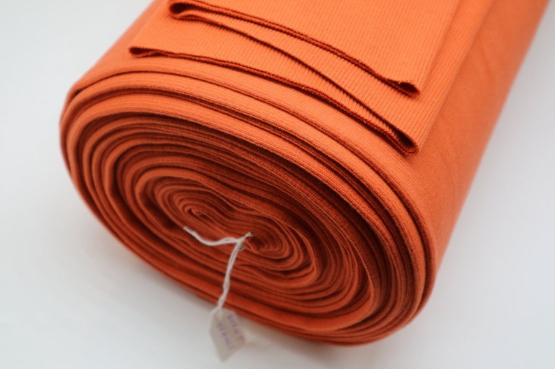 Burnt Orange Rib Knit Tube 2 X 38 Cm, 97% Cotton, 3 Perc Elastane ...