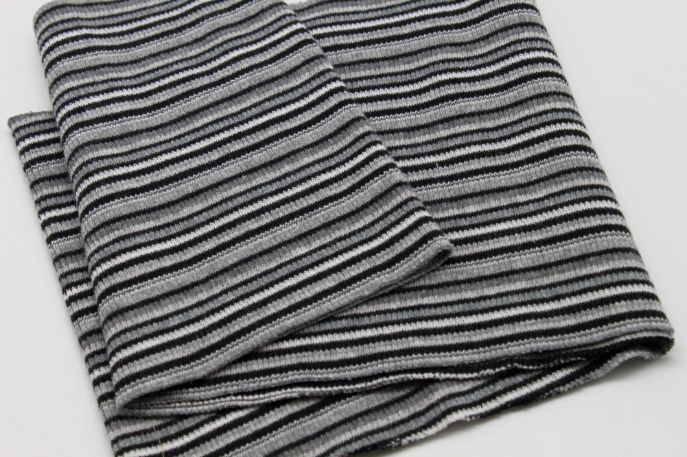 Rib Knit White/black/grey Stripes. Tube 2 X 48 Cm, 97% Cotton, 3 Perc  Elastan. -  Canada