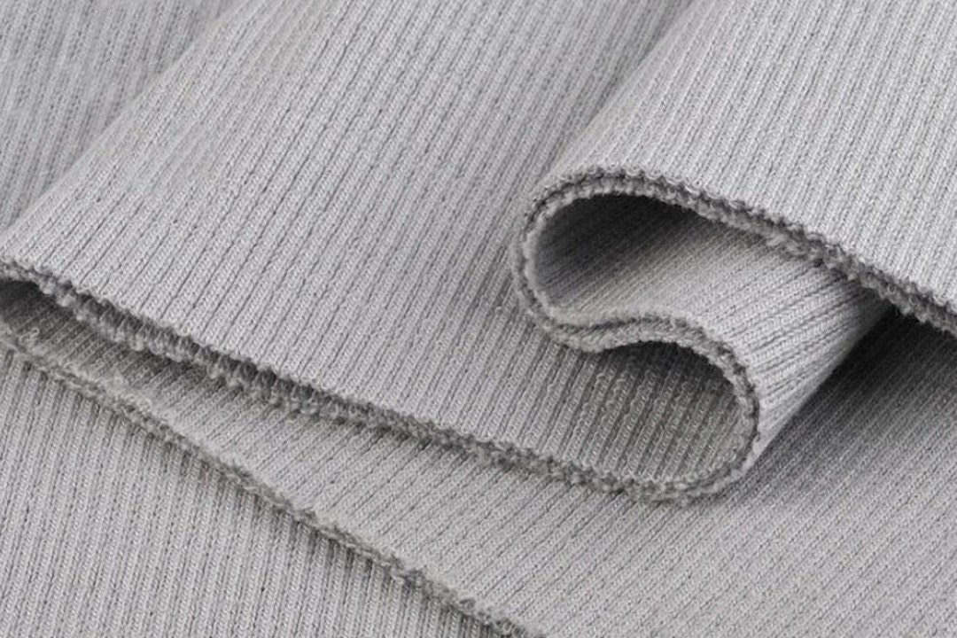 Gray Rib Light Grey Rib Knit. Tube 2 X 38 Cm, 97% Cotton, 3 Perc Elastane ...